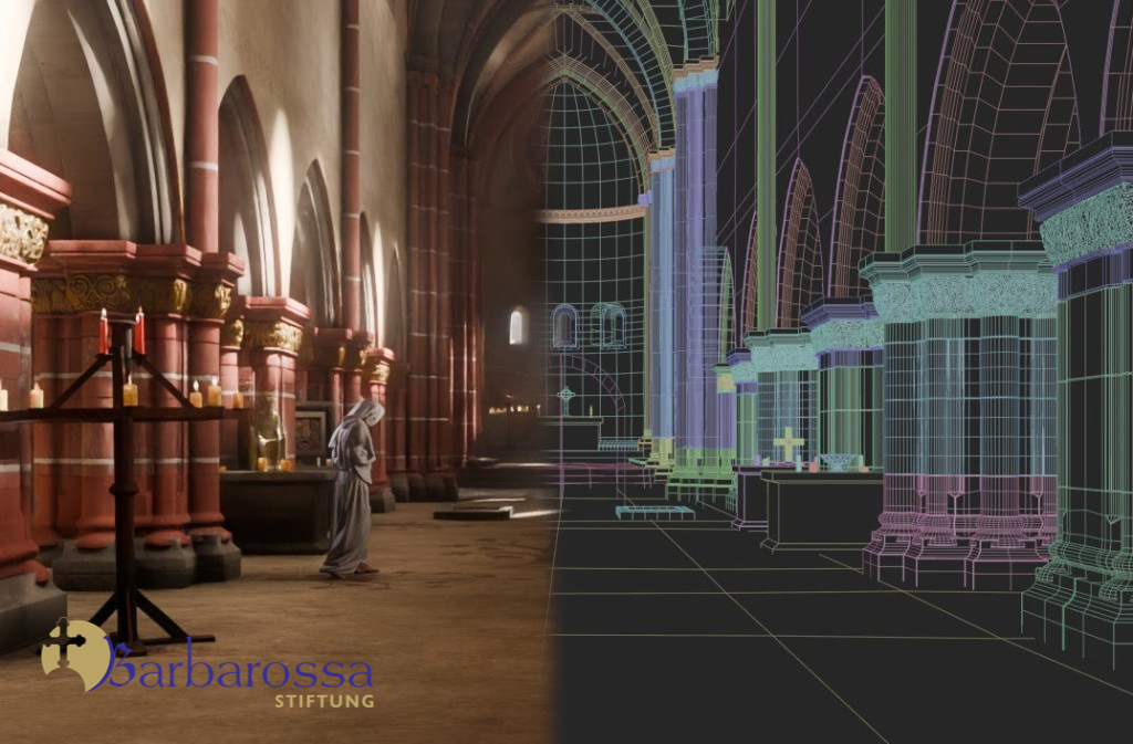 Kloster Mildenfurth. — 3D-Rekonstruktion, Render und Entwurfsansicht